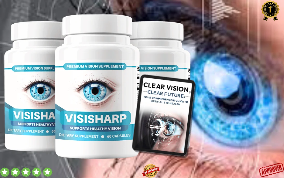 VisiSharp Review: Can This $69 Eye Supplement Really Restore 20/20 Vision? VisiSharp eye health supplement bottle with 60 capsules for vision improvement and blue light protection