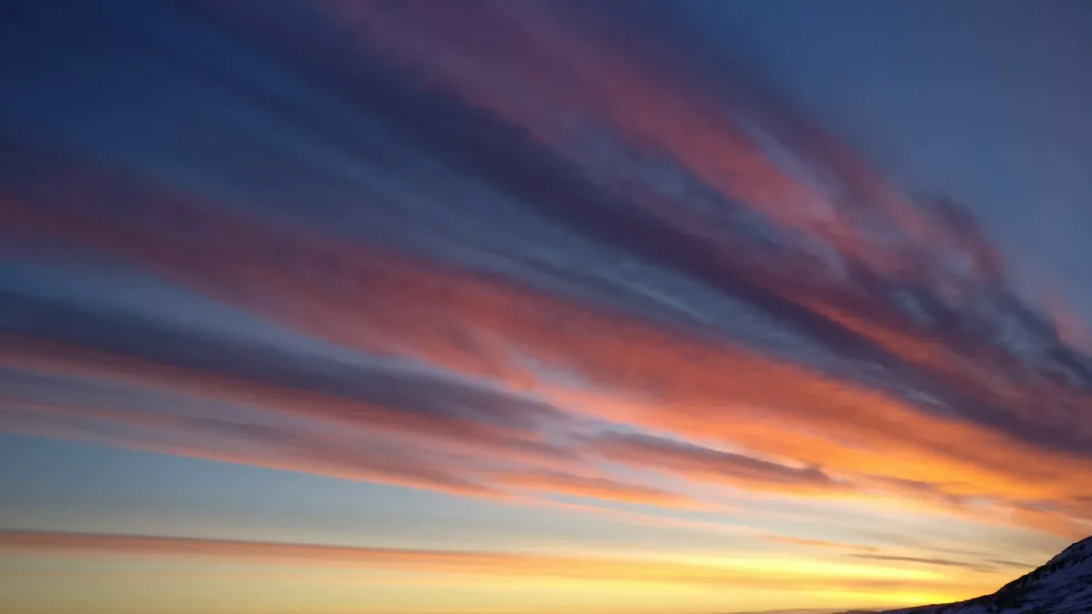 Sunrise-to-sunset sky — the cortisol curve across the day